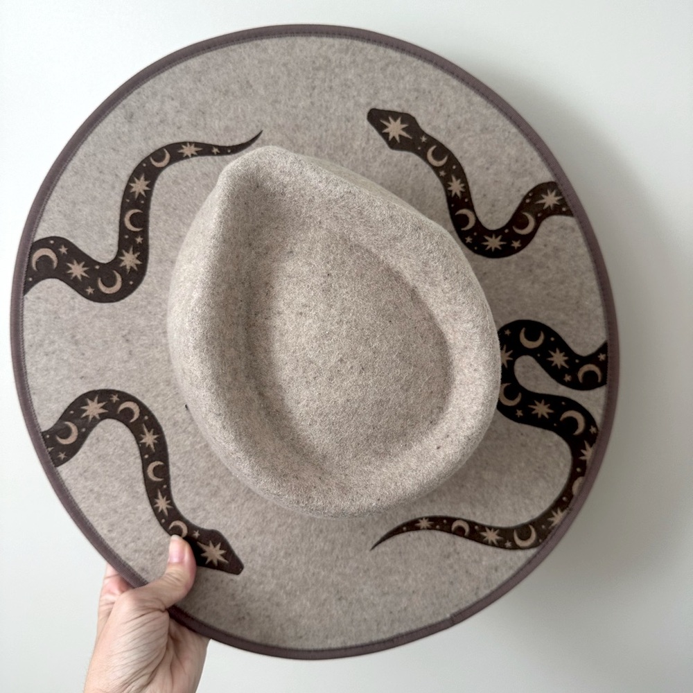 Luna Bloom Hand Painted Snake and Star Hat